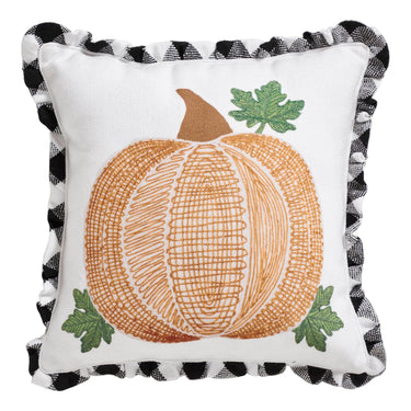 Annie Black Check Pumpkin Pillow 12x12 - The Fox Decor